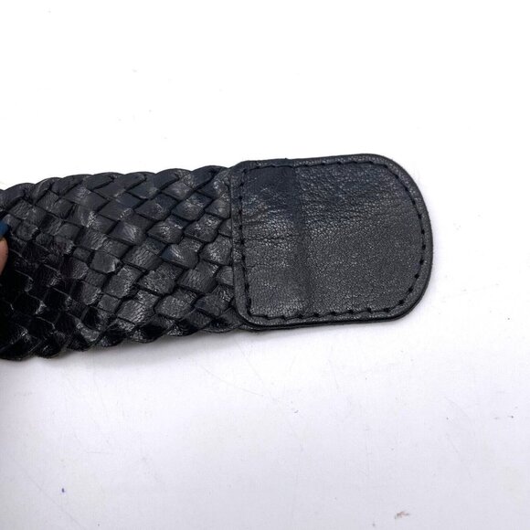 Women's Belt Black Size Medium Adjustable Buckle Genuine Leather - Picture 3 of 3